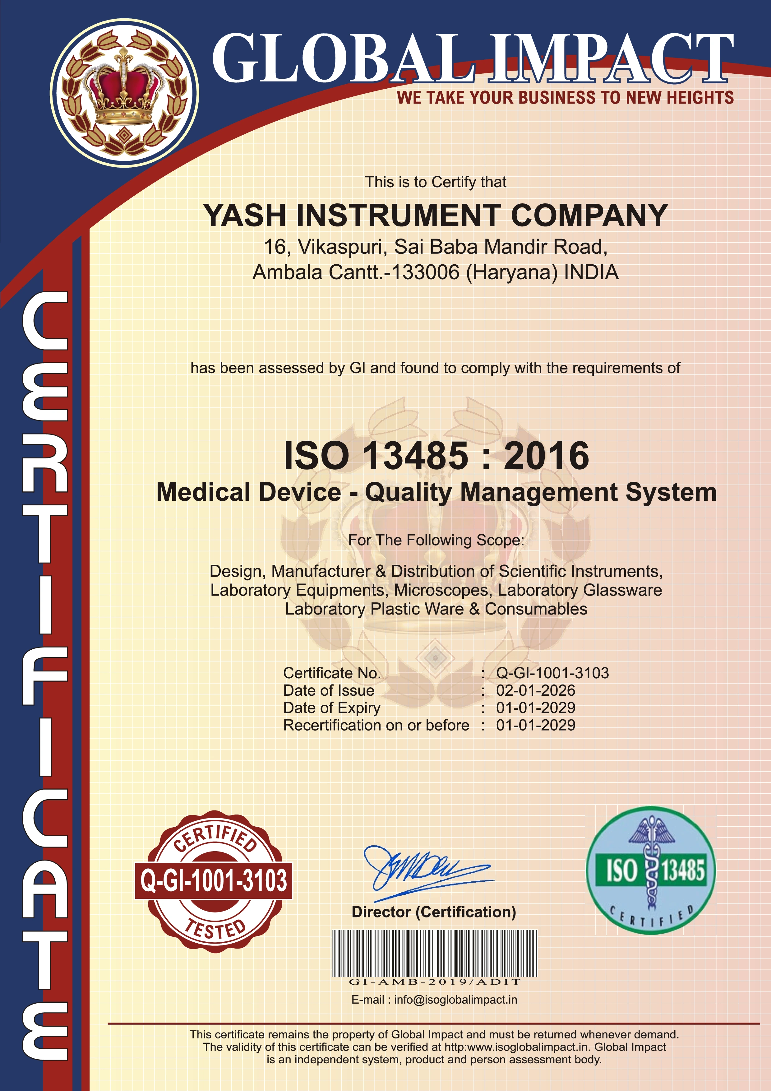 ISO 13485:2016 Medical Devices